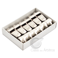 Apito Butterfly para Árbitros Metal - Caixa com 12 apitos