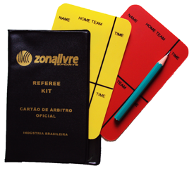Cartão de Árbitro Amarelo e Vermelho Capa e Lápis