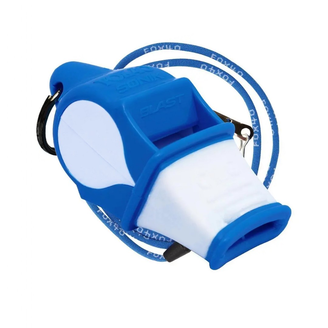 Apito FOX 40 Sonik Blast CMG Azul e Branco com Cordão