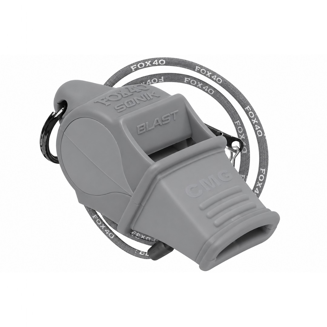 Apito FOX 40 Sonik Blast CMG Cinza com Cordão