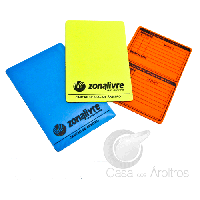 Cart�o Oficial de �rbitro Fluorescente Amarelo, Vermelho e Azul - Zona Livre