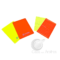 Cart�o Oficial de �rbitro Padr�o Internacional Amarelo e Vermelho com Adesivo