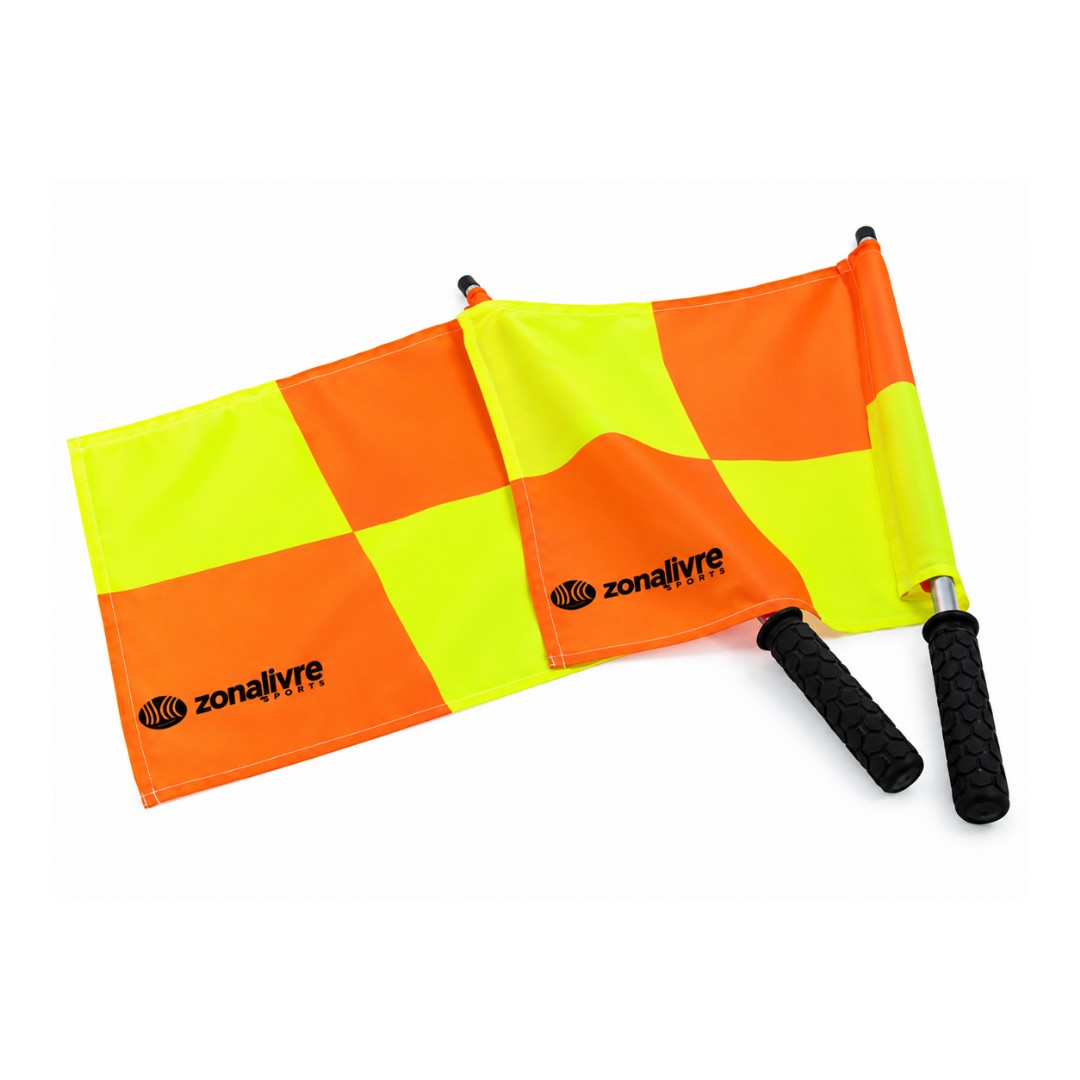 Bandeira Nylon Quatro Gomos para Árbitro Fluorescente Zona Livre - Par